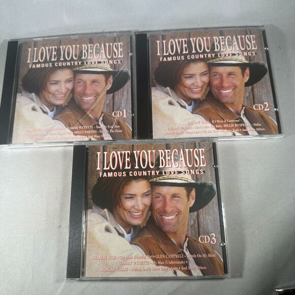 I Love You Because: Famous Country Love Songs 3-CD Box Set 1990s - Picture 3 of 6
